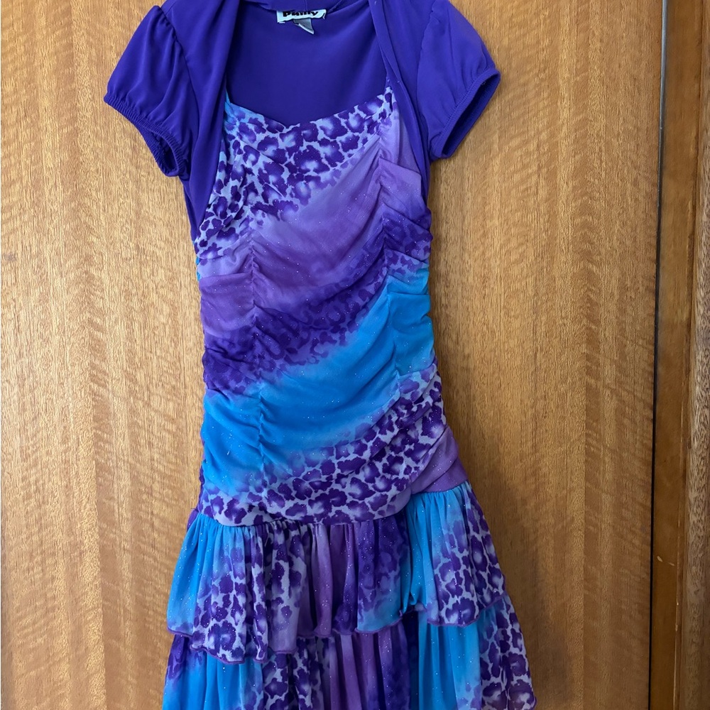 Purple and Blue Kids Formal Dress